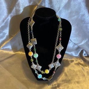 Brighton 36” long enamel & beaded station necklace - Gorgeous!